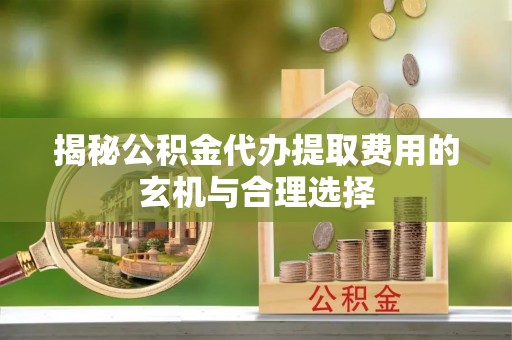 尖石揭秘公积金代办提取费用的玄机与合理选择