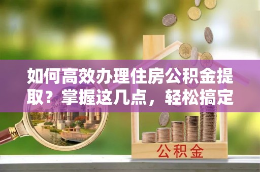 尖石如何高效办理住房公积金提取？掌握这几点，轻松搞定！